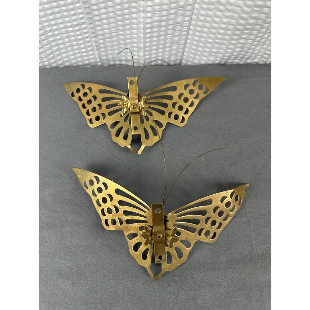 Vintage MCM Brass Butterfly Wall Decor – Set of 2 - Picture 6 of 6